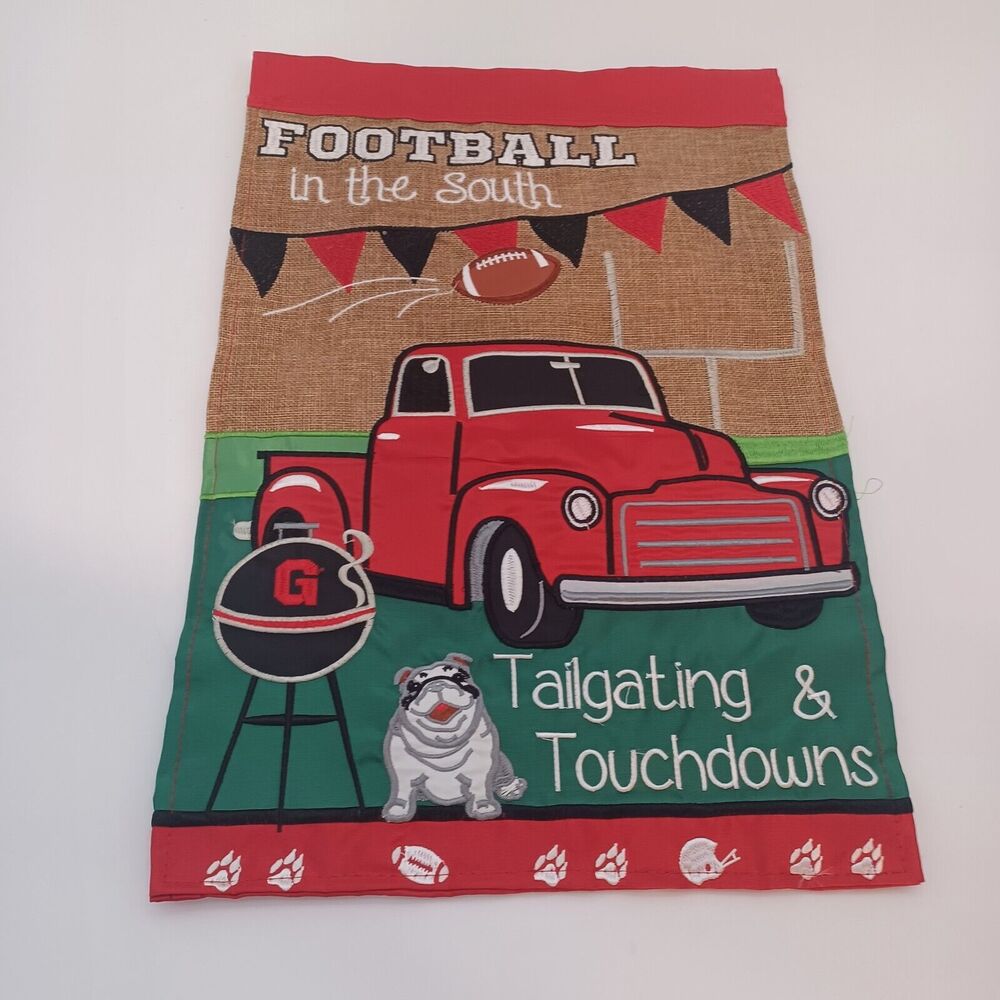 Georgia Bulldogs yard garden flag 12x18in Embroidered tailgating touchdowns - Picture 1 of 4